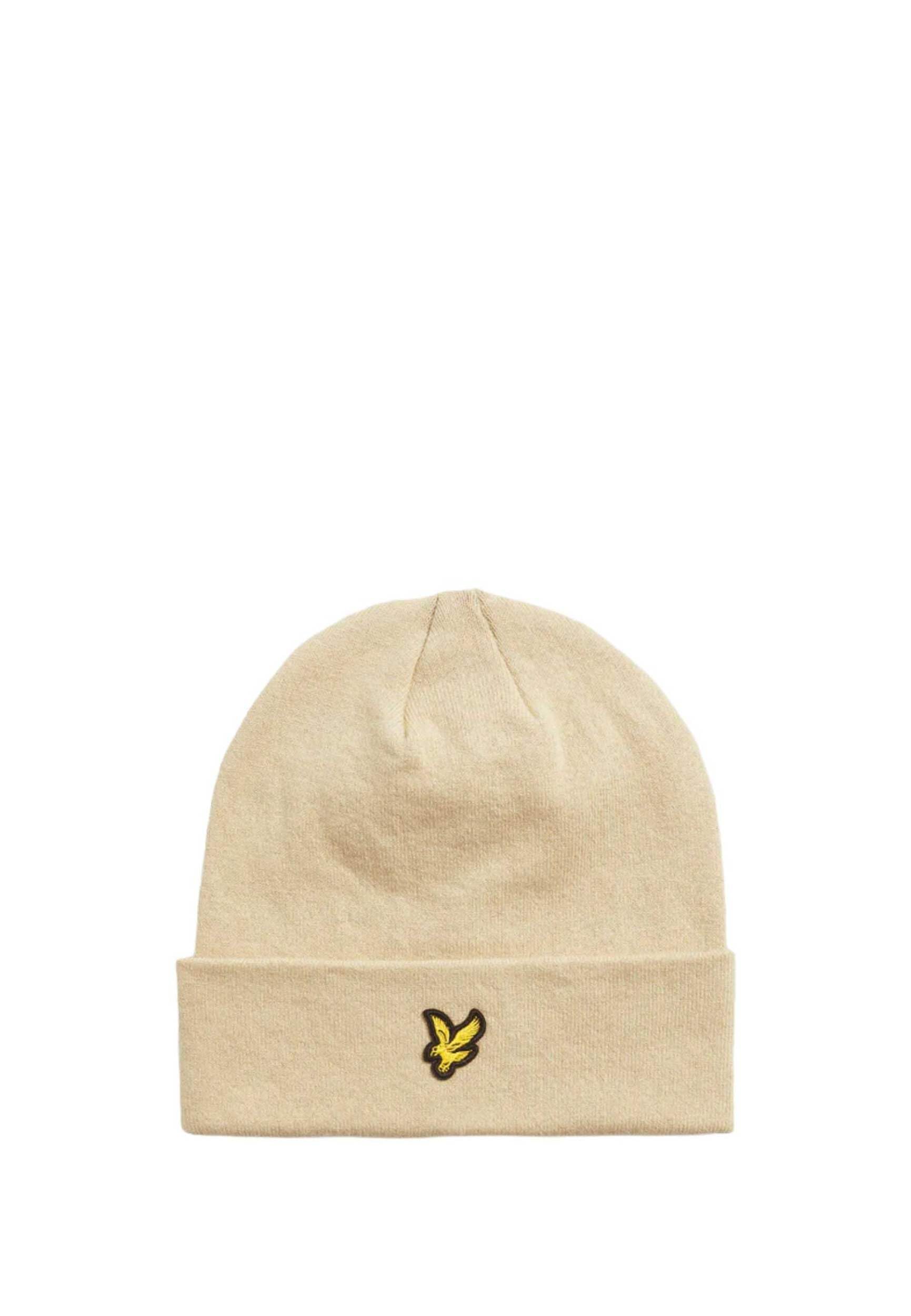 Lyle & Scott Cotton Merino Beanie Hat Knitted Hat, Grey Taupe, One Size