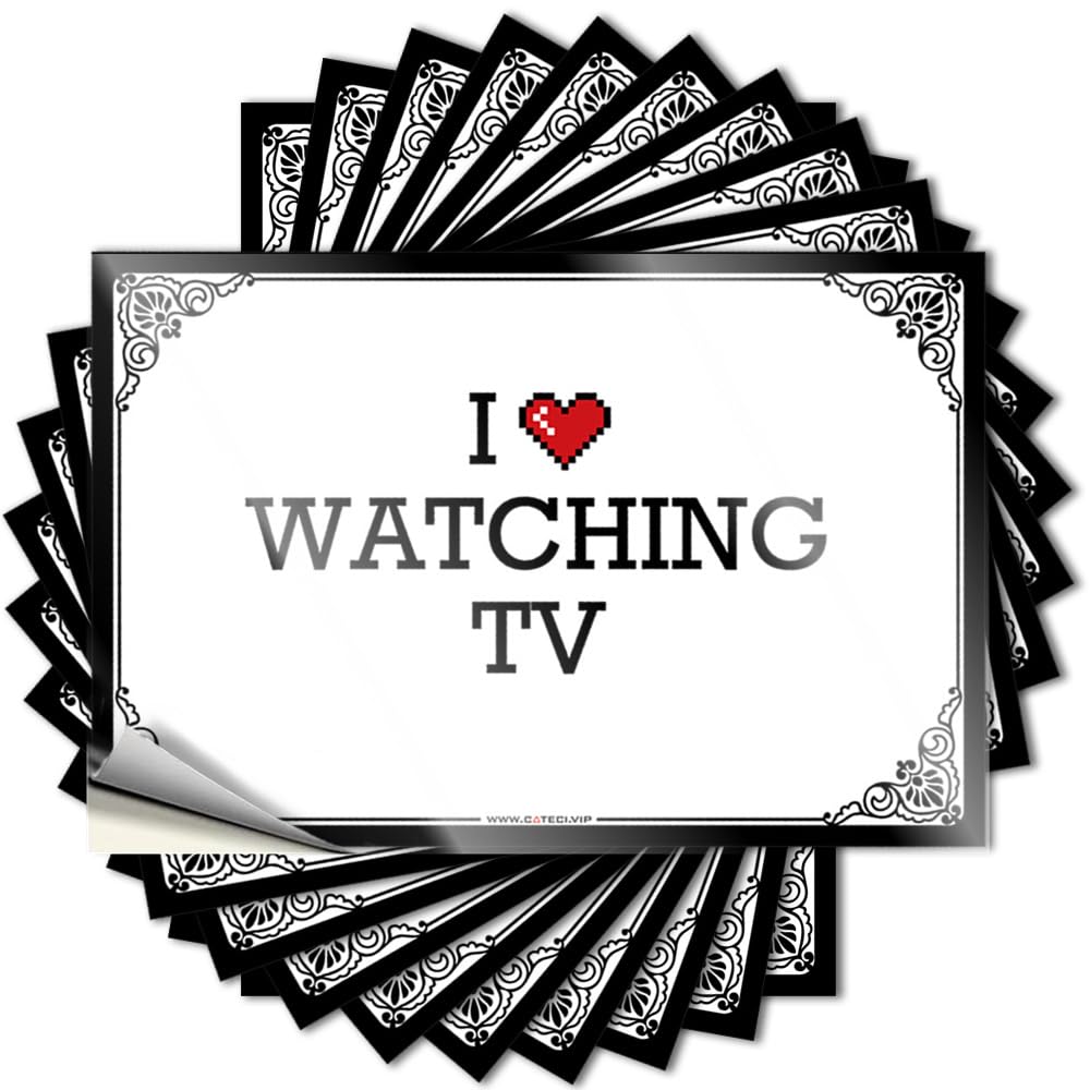 Fzfn Colour Sticker Smiley Face, Microfiber Hard I Love Watching Tv | Rooms Decorations(12X18cm)