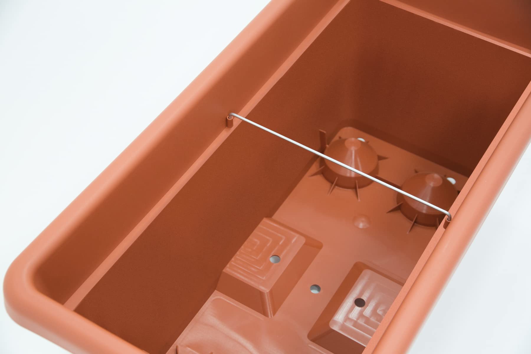 eacommerce Vaso + Sottovaso Rettangolare in Plastica PPL Colore Terracotta Cassetta Mega Per interni ed esterni (100x45x40H cm, Colore Terracotta)