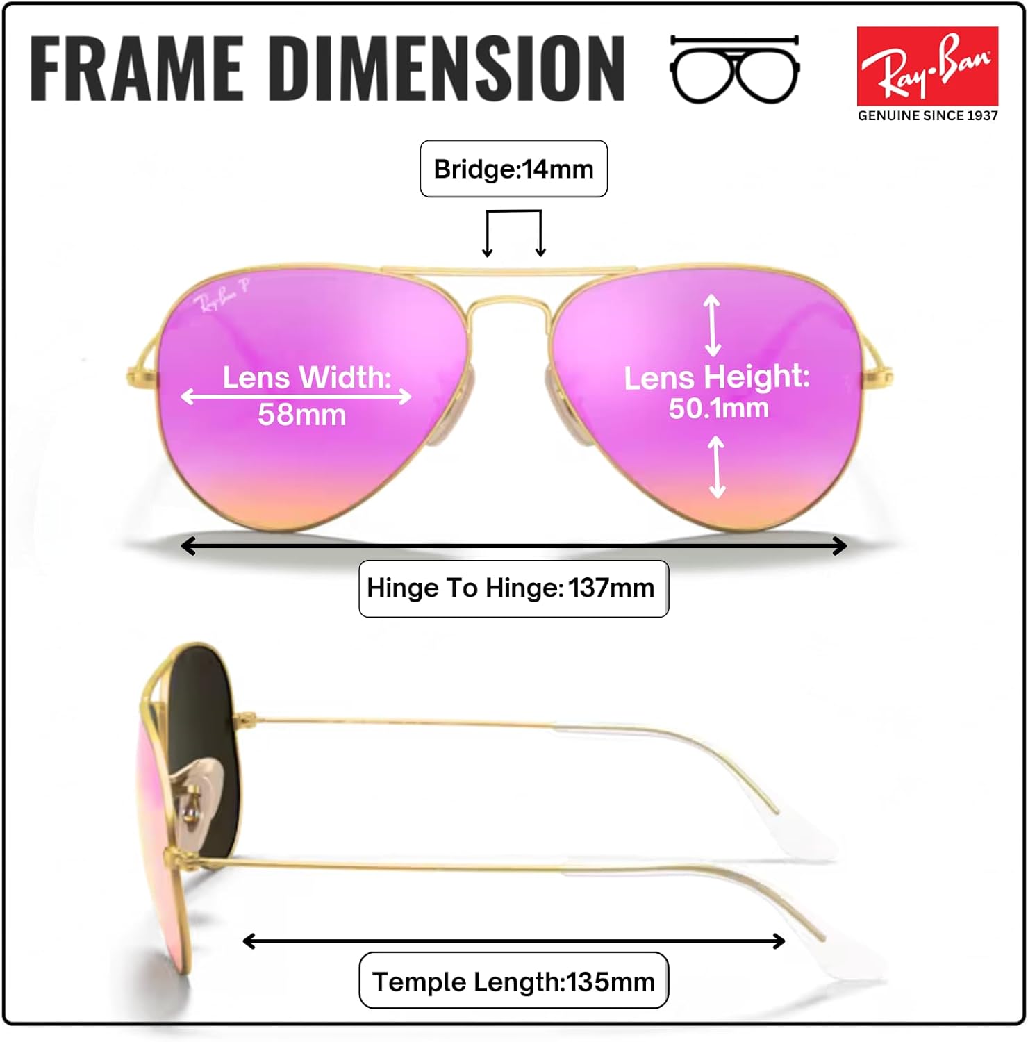 Ray-Ban RB3025 AVIATOR FLASH LENSES Pilot Shaped Sunglasses for Men & Women with Official RAYBAN Eyewear Kit