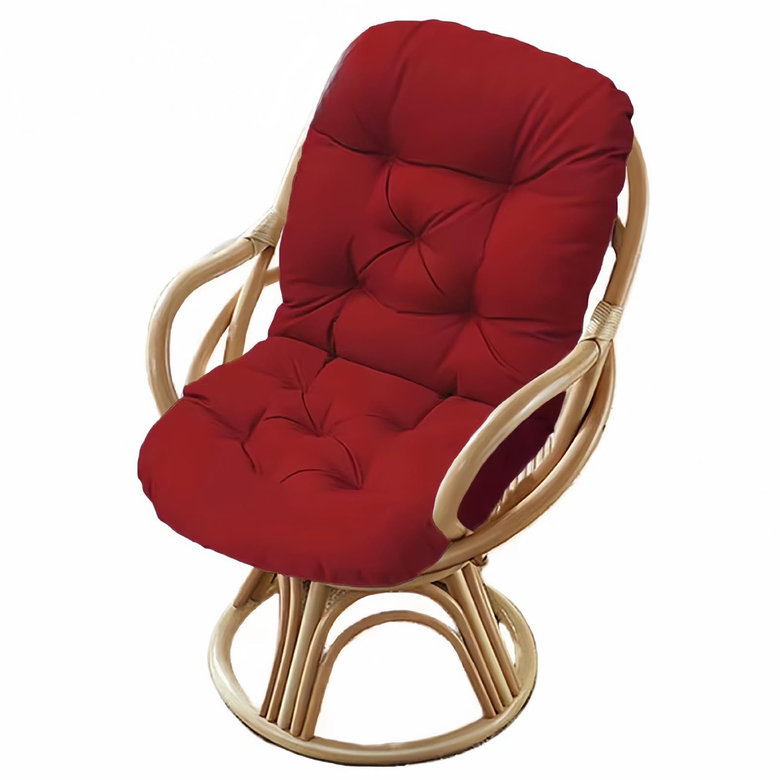 Cuscino girevole per sedia a dondolo in rattan, impermeabile, di ricambio, per sedie a dondolo, morbido, spesso, rosso, 60 x 120 cm, perfetto per patio e giardino