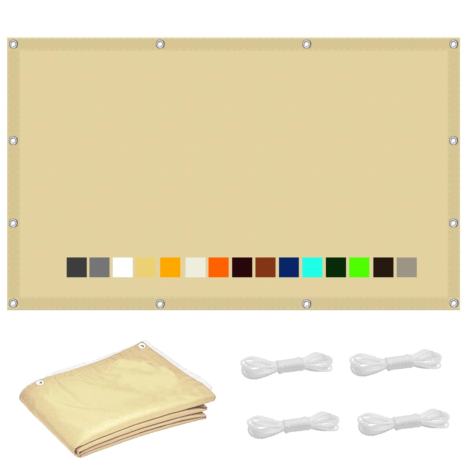 Voile d'ombrage rectangulaire 2.5x3.5m contre la chaleur bâche étanche de terrasse