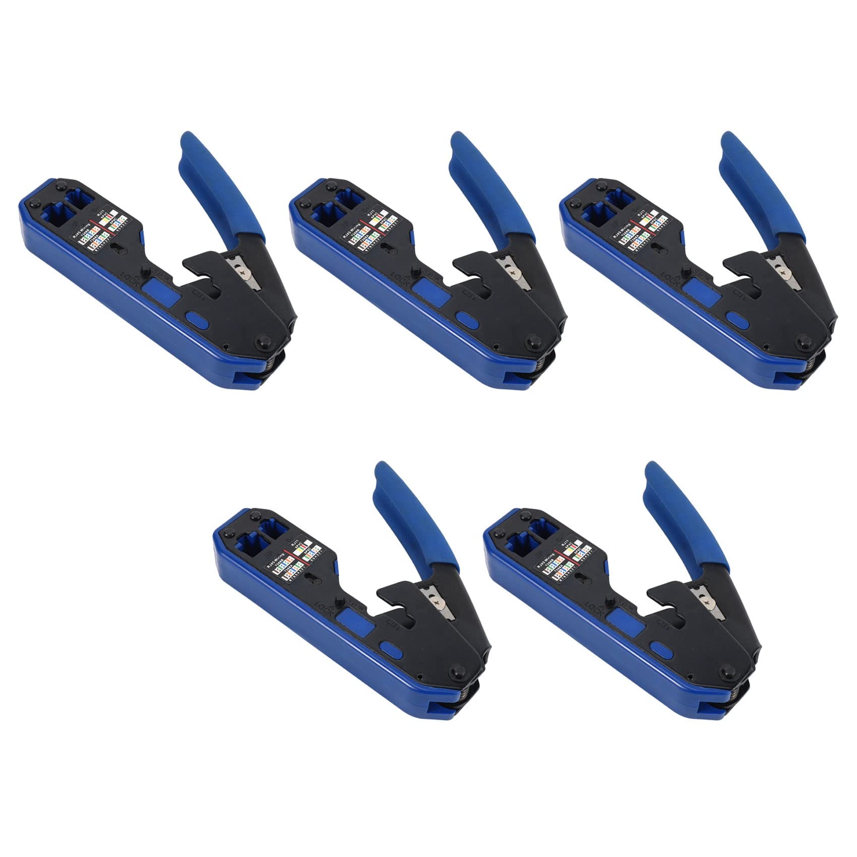 5X RJ45 narzędzie do zaciskania sieciowego Rj45, narzędzie do zaciskania Rj45, Cat6, Cat5E, Cat5, Rj11, złącze Rj12