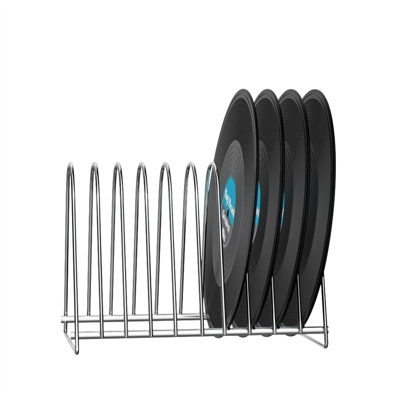 WQQYU6HKF CD Case Triangle Vinyl Record Storage Holder, Stainless Steel Display Rack, Desktop Multifuncion File Organizer Disc Holder(Small-10 Slots)