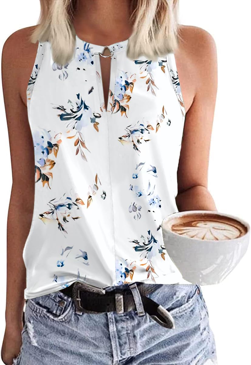 Tanmolo Damen Tank Top Ärmellos Oberteile Sommer Tanktops V-Ausschnitt Blusentop Strand Sexy Vest Top Bluse