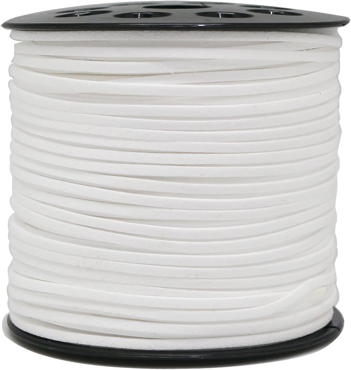 FQTANJU 100 Yards Suede Cord, 2.65mm Flat Faux Leather Cord with Roll Spool Beading Craft Thread for Necklaces Bracelets