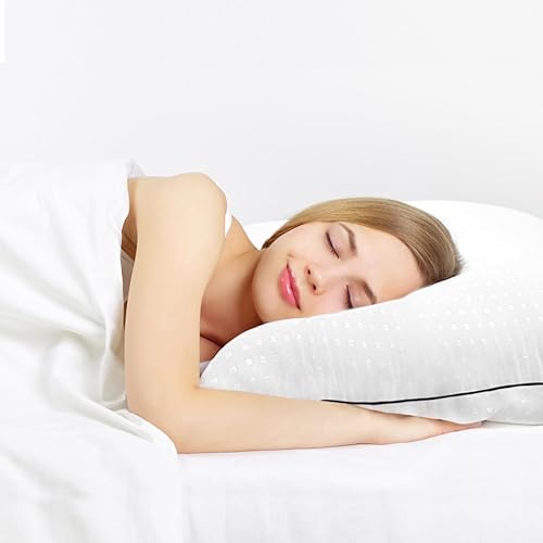 Miniatura 7 de HIMOON Almohadas de cama para dormir, paquete de 2 unidades, almohadas alternativas de plumón de calidad de hotel refrescante para personas que