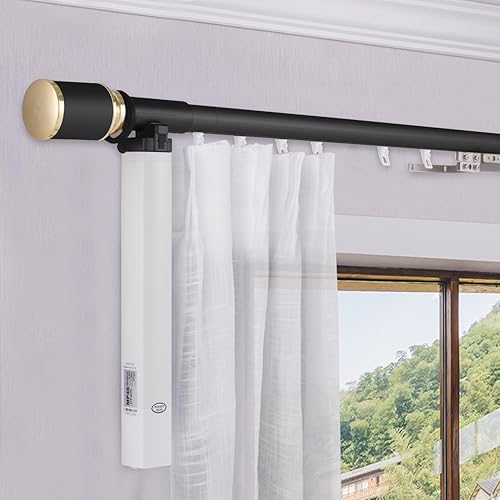 Miniatura 7 de ZSHINE Varillas dobles manuales eléctricas de longitud personalizada (39-180 pulgadas) Smart TUYA o postes motorizados con control remoto para sala