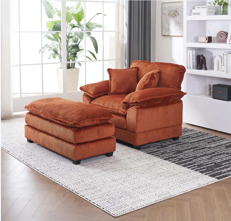 【Orange】LILLE SOFA 2P Serena Top Grain Full Leather 2-Piece Left Bumper Chaise