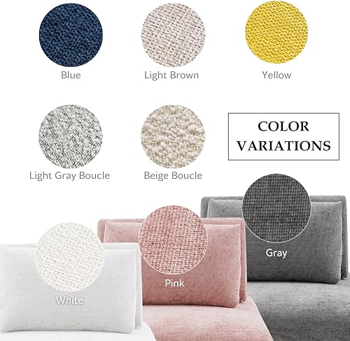 Miniatura 5 de Furniture of America Tatiana - Moderno sofá modular de felpilla de 3 plazas con respaldo ajustable para sala de estar, oficina, combinación libre,