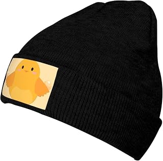 Black Comfort Knitted Hat Cartoon Chick Fashionable Design Suitable for Various Outdoor Occasions