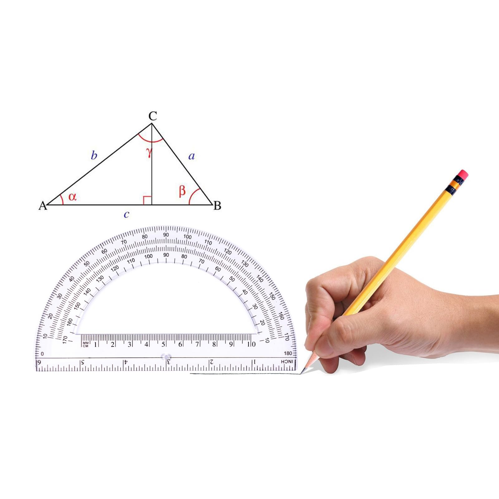 Righello E Goniometro Gradi 100 Goniometri Matematici Goniometro In ...