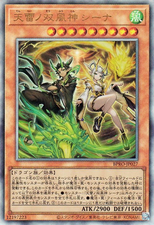 Amazon.co.jp: 遊戯王カード 天雷ノ双風神 シーナ(アルティメットレア