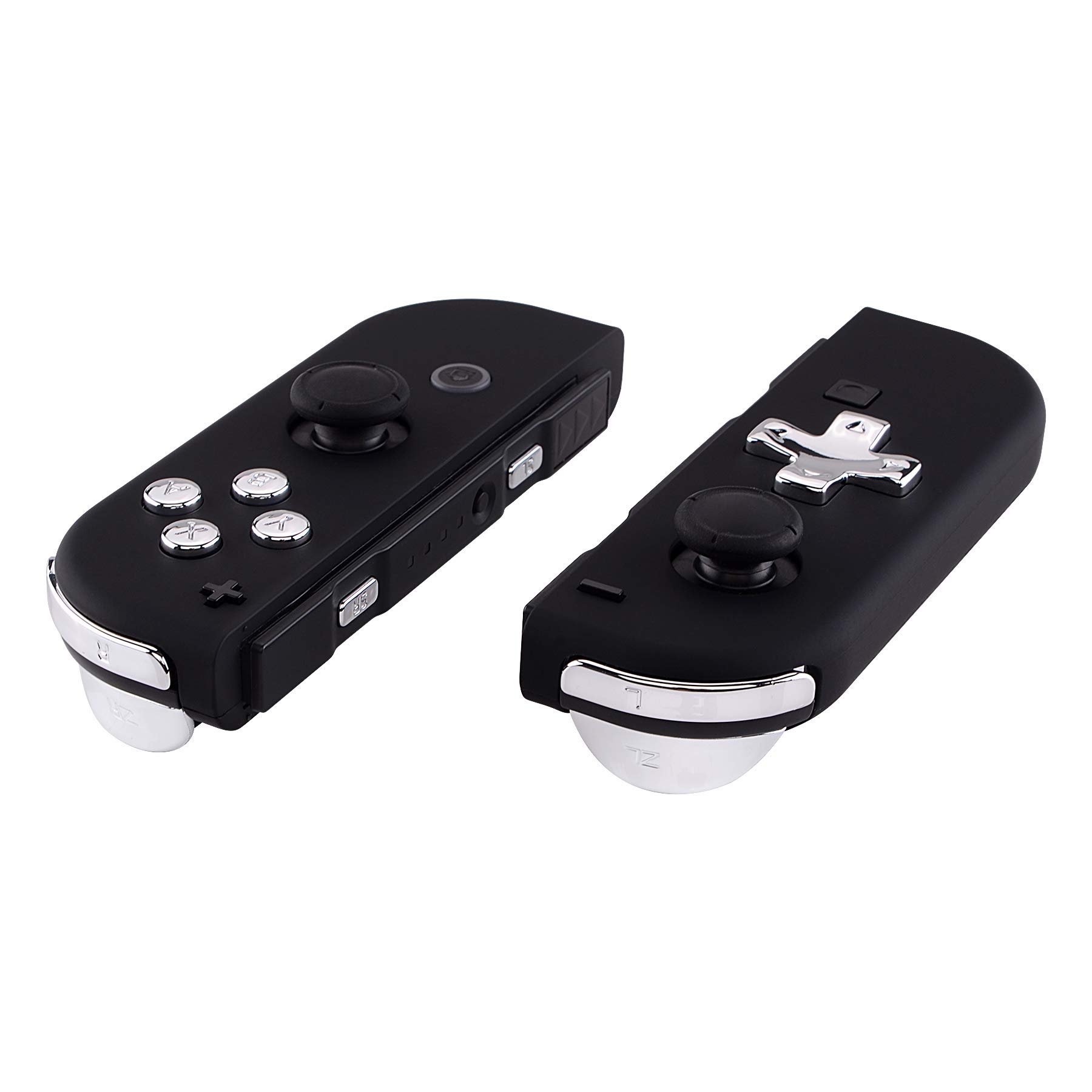 Chrome Silver D-pad ABXY Keys SR SL L R ZR ZL Trigger Buttons Springs, Replacement Full Set Buttons Fix Kits for Nintendo Switch & Oled Joycon (D-pad ONLY Fits for eXtremeRate Joycon D-pad Shell)