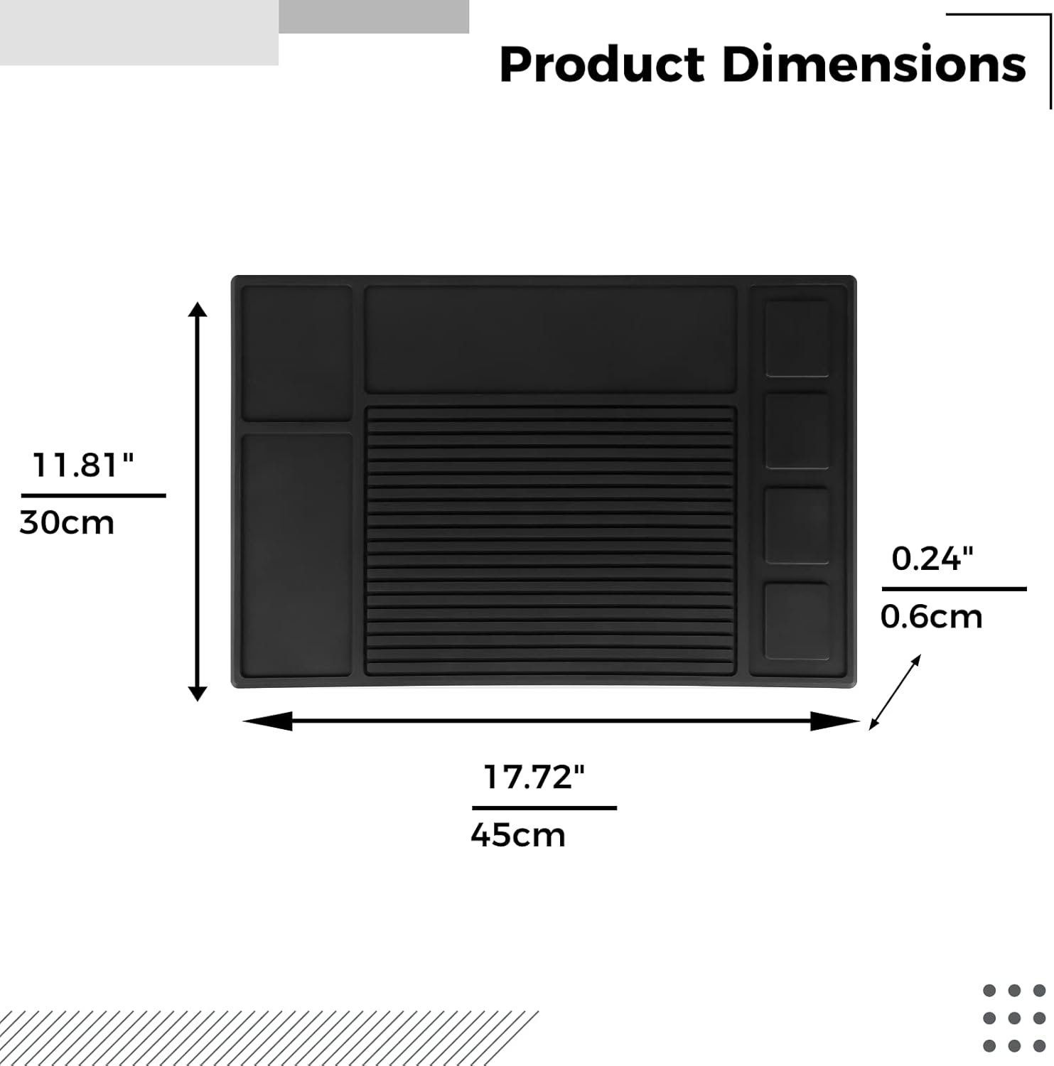 yeesport Barber Tool Organizer Mat, Flexible Silicone Barber Tool Pad, Magnetic Salon Barbershop Work Station Pad, Non-Slip Barbershop Counter Mat for Clippers Tools (Black)