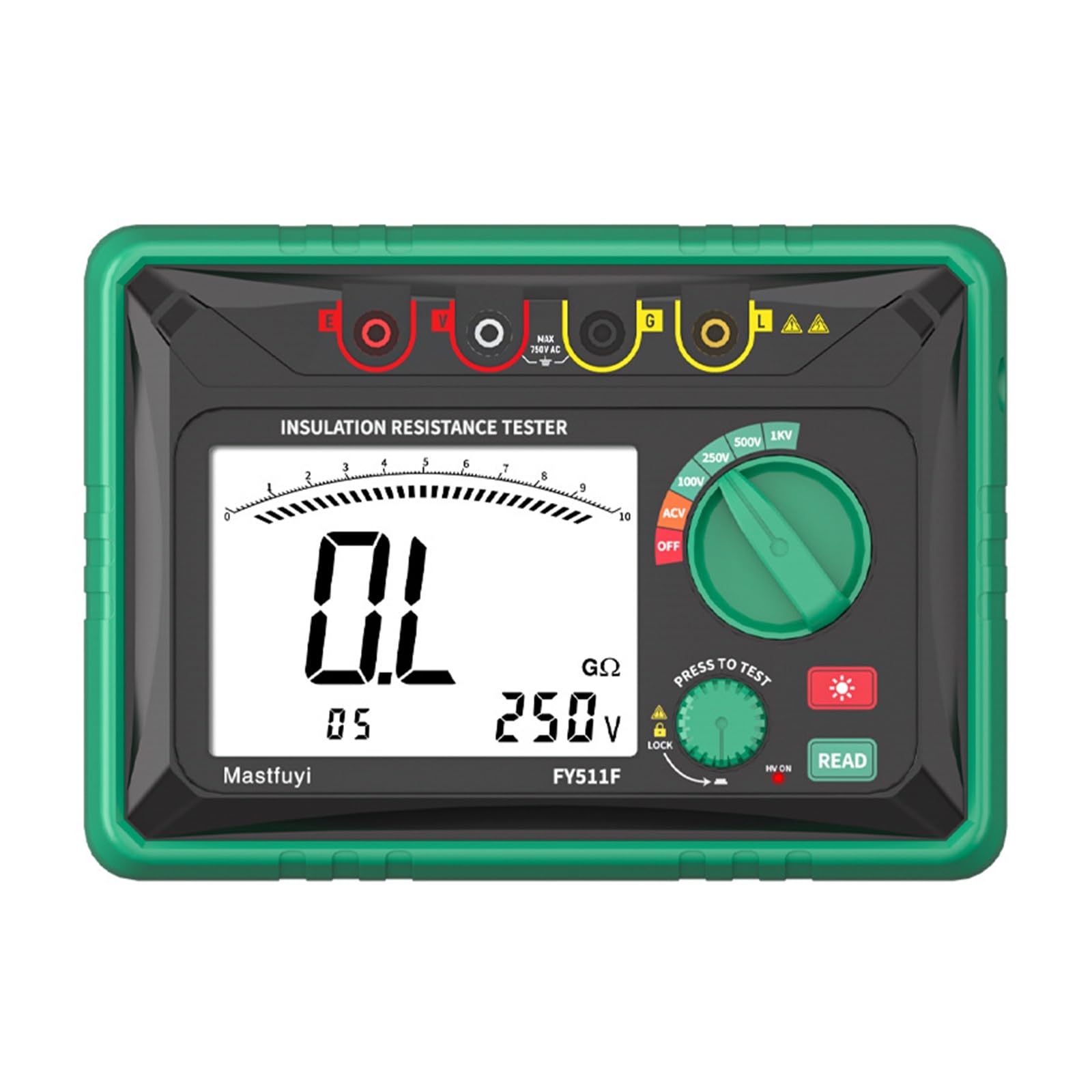 Multímetro digital, Megóhmetro digital 1000V 20GΩ, probador de aislamiento PI/DAR con memoria 100 grupos