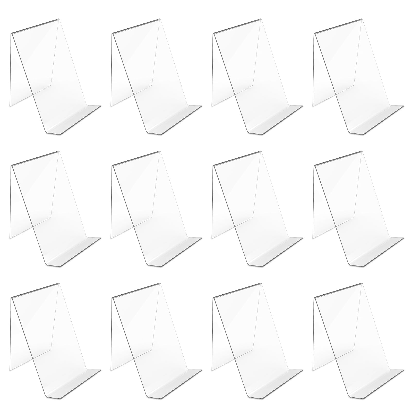 6 supporti per libri in acrilico trasparente, espositore per libri, telefoni, quaderni, opere d'arte, spartiti, opuscoli e altri piccoli oggetti (12)