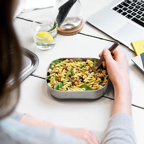 Miniatura 8 de Black+Blum - Fiambrera de acero inoxidable, a prueba de fugas, de plástico, libre de comida, para comida y almuerzo, naranja, 33.8fl oz