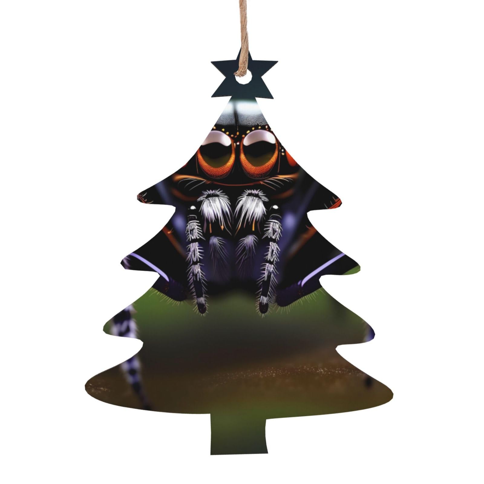Tropical Rainforest Spiders Printed Christmas Wooden Pendants, Simple and Environmentally Friendly, Holiday decorationsã€‚