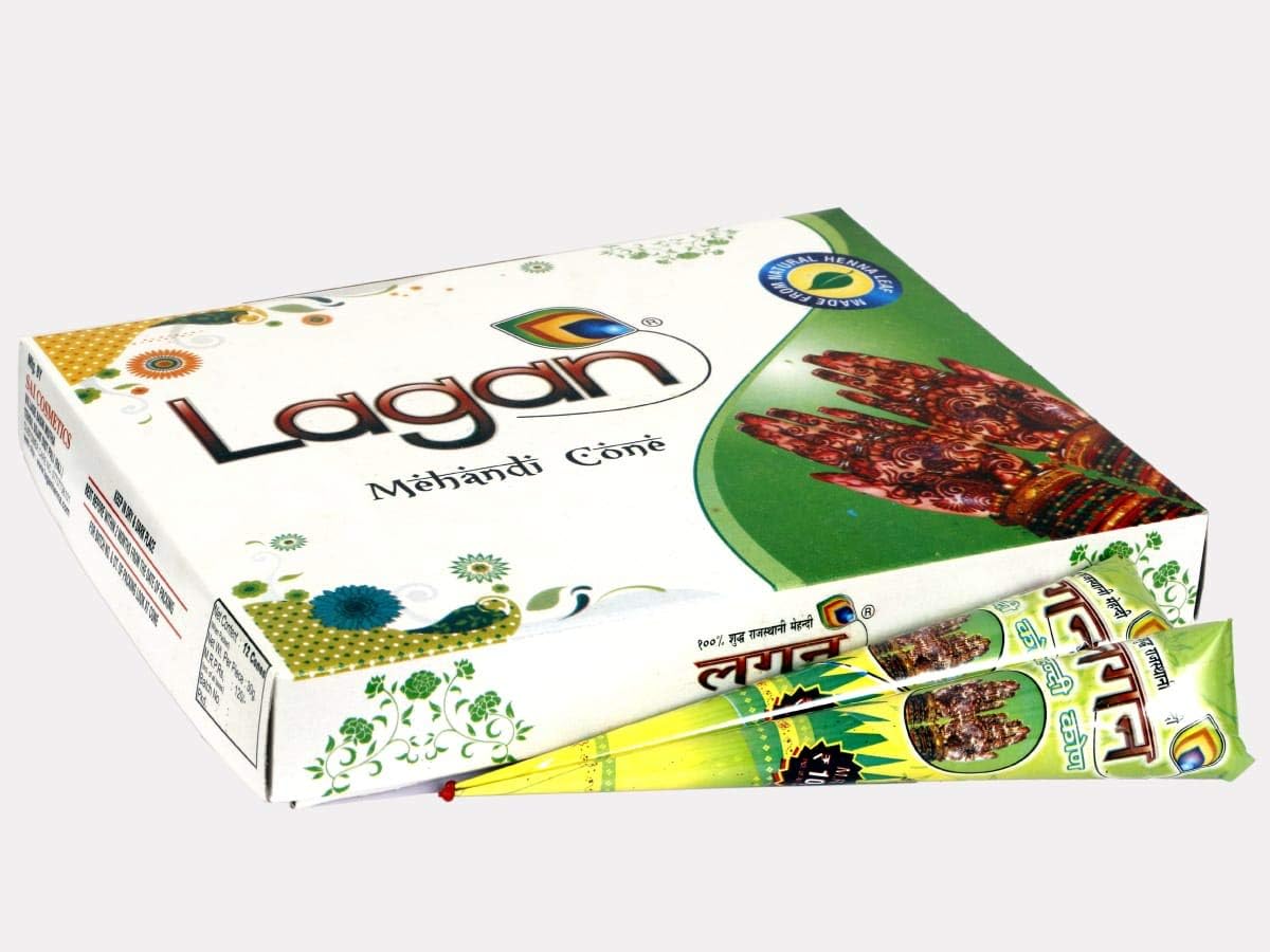 Lagan Henna Cone 2 Pkd (12 Cones) | 100% Natural Henna Mehndi Cone