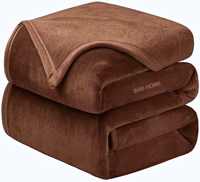 BSB HOME® Mink Blanket for Single Bed Ultrasoft & Lightweight Solid Blanket for Winter & Mild Winter Sofa, Couch - Single, 60x88 inches - 1.4 kg | Coffee-image-31