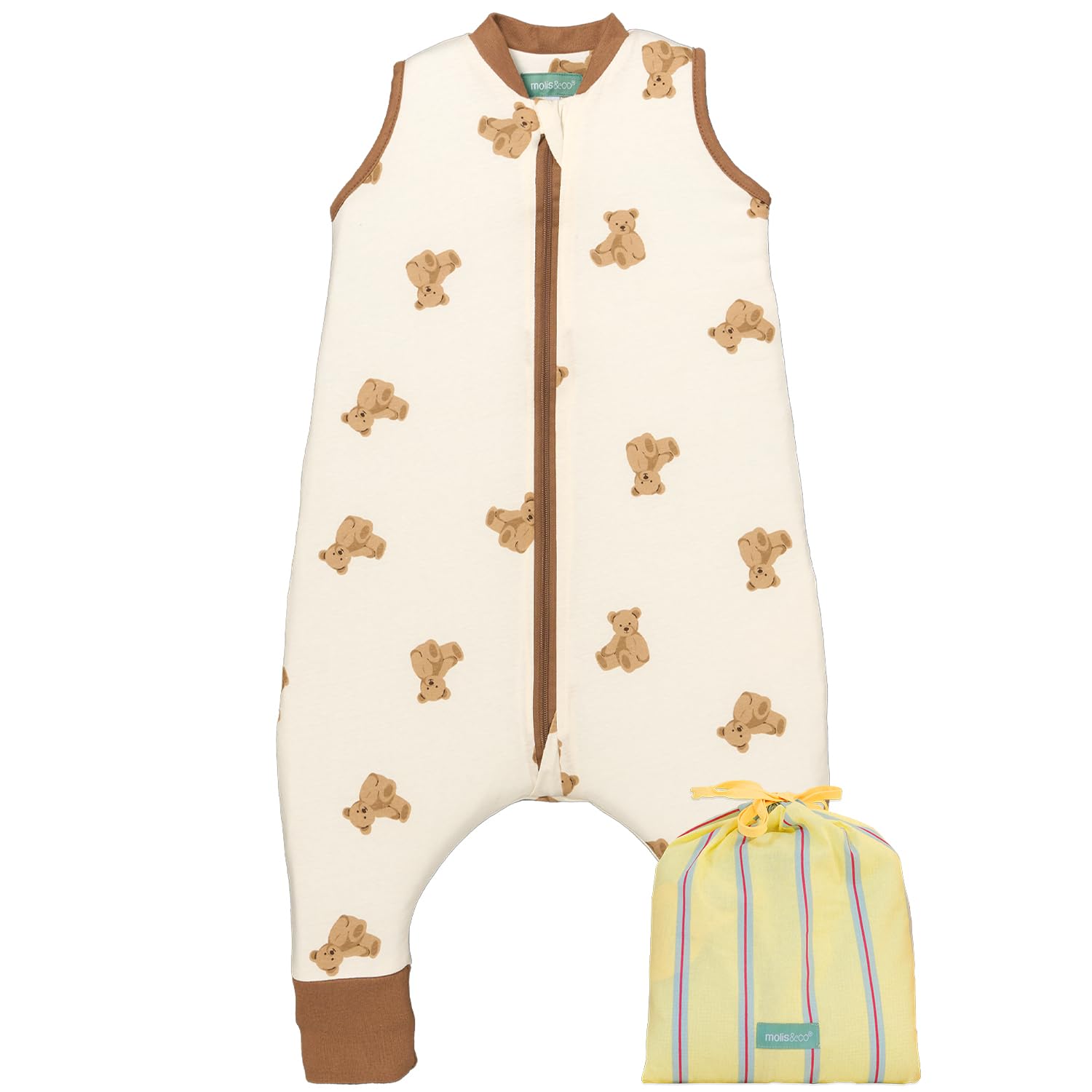 molis&co - Pijama Manta con Pies 1.0 TOG - 90 cm (3 años) - Ideal para Primavera y Otoño - 100% Algodón (Oeko-Tex 100) - Teddy - 1