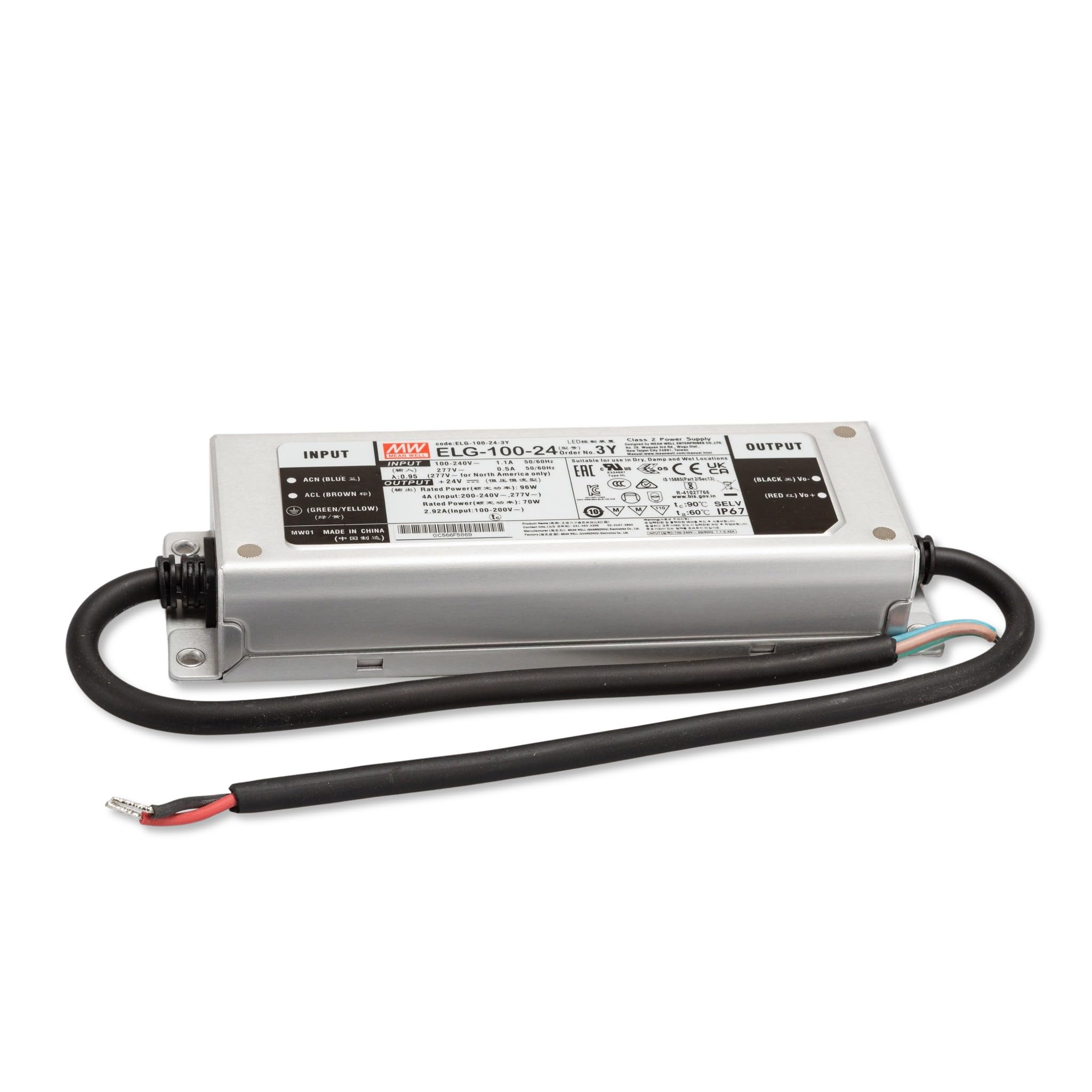 Mean Well ELG-100-24-3Y LED-Trafo, LED-Treiber Konstantspannung, Konstantstrom 96W 4A 24V/DC nein