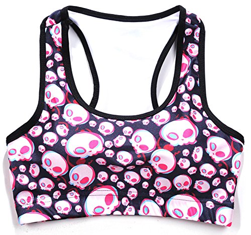 Image of Sister Amy Women's Aerobics Gym Dance Yoga Vest Printed Sports Bra Top Vest