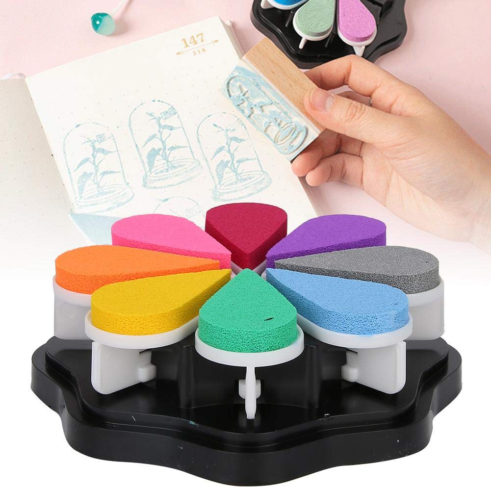 Set di tamponi per timbri, 8 colori, atossici, a forma di petalo, per timbri di impronte digitali, per stampaggio di carte, inchiostro per fai da te, tela, matrimonio, artigianato di carta,