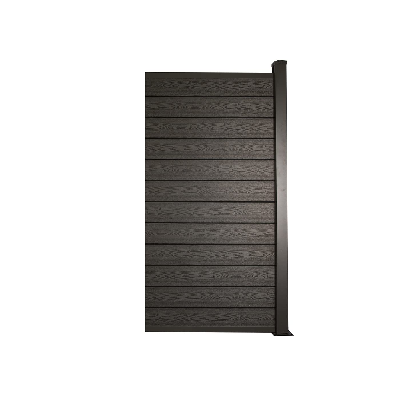 Ventanara® WPC Zaun Sichtschutzzaun Steckzaun Gartensichtschutz Komplettset 188x190 inkl Aluminiumpfosten anthrazit (anthrazit, 1x Element schmal + 1x Pfosten inkl. Aufschr)