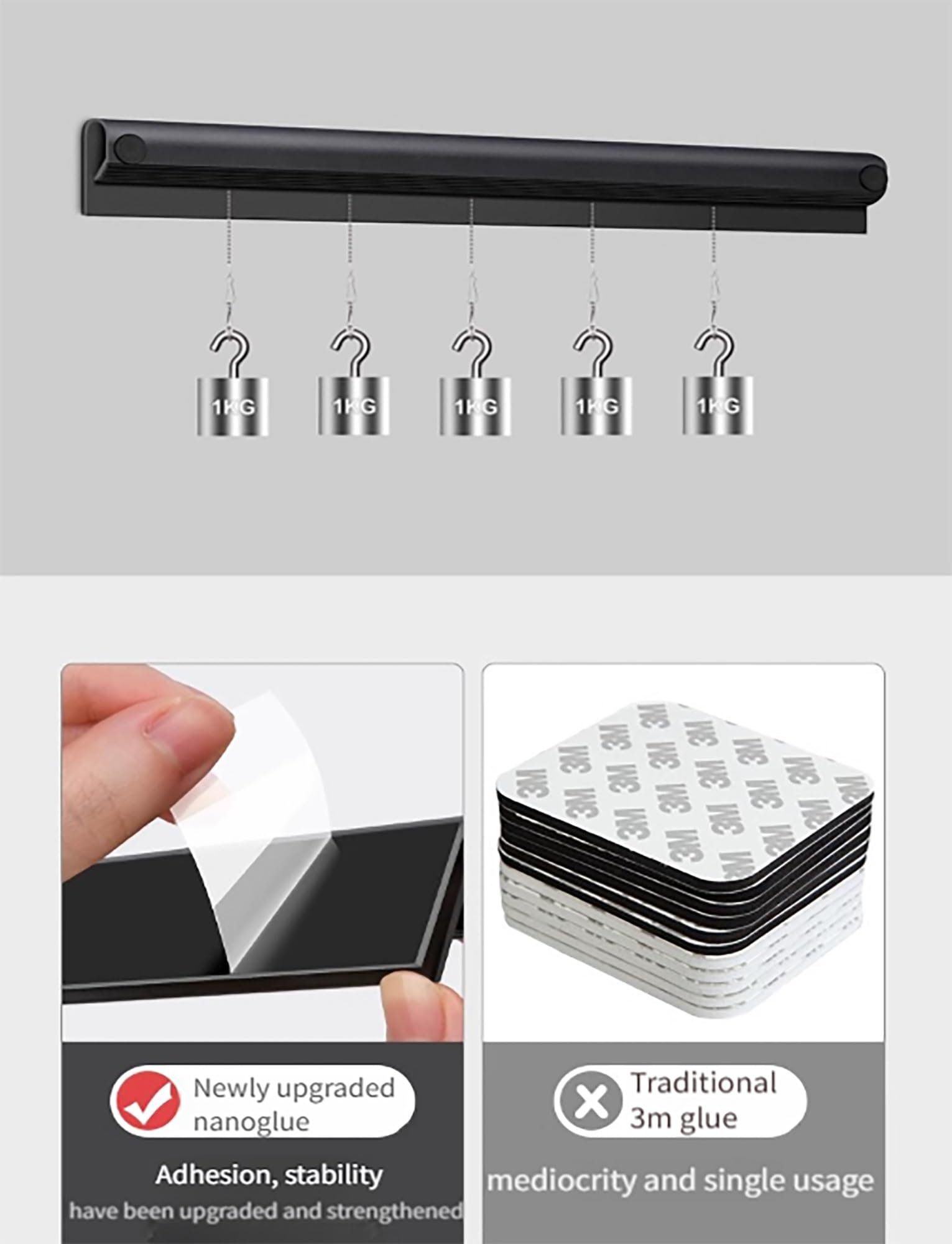Riel de control deslizante, porta tickets de aluminio for cocina, restaurante, oficina, cafeterías y bares, fácil de usar for organizar pedidos y notas.(120cm/47.2in)