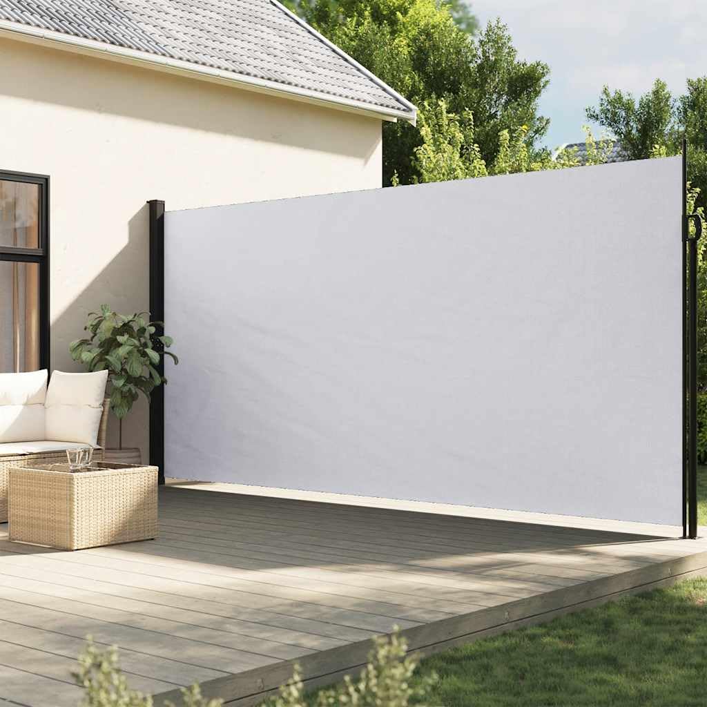 Mokuyary Retractable Side Awning 220 x 300 cm, White Side Blind Outdoor Screen, Sun or Wind Protection for Garden, Balcony and Terrace — image 1