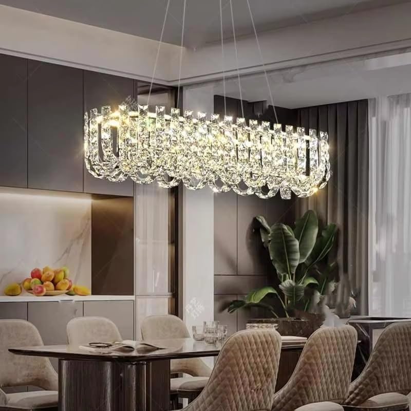 Lustres de salon GWJKG la suspension ronde en cristal pour illuminer vos soirées