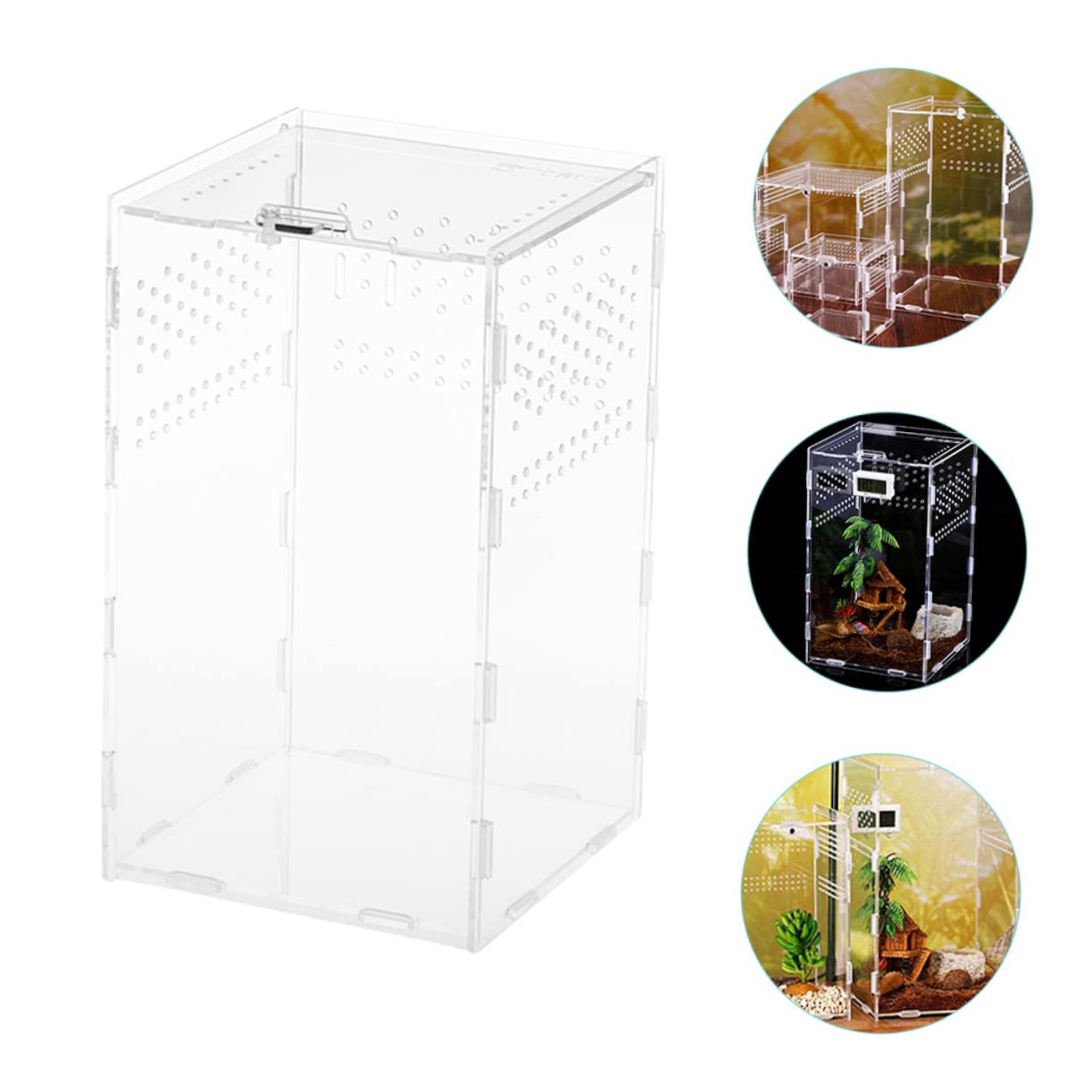 Magnetische Durchsichtige Acryl Reptilien Zuchtbox mit Stabilem Belüftungssystem für Soldatenkrabben und Skorpione Terrarium Zubehör