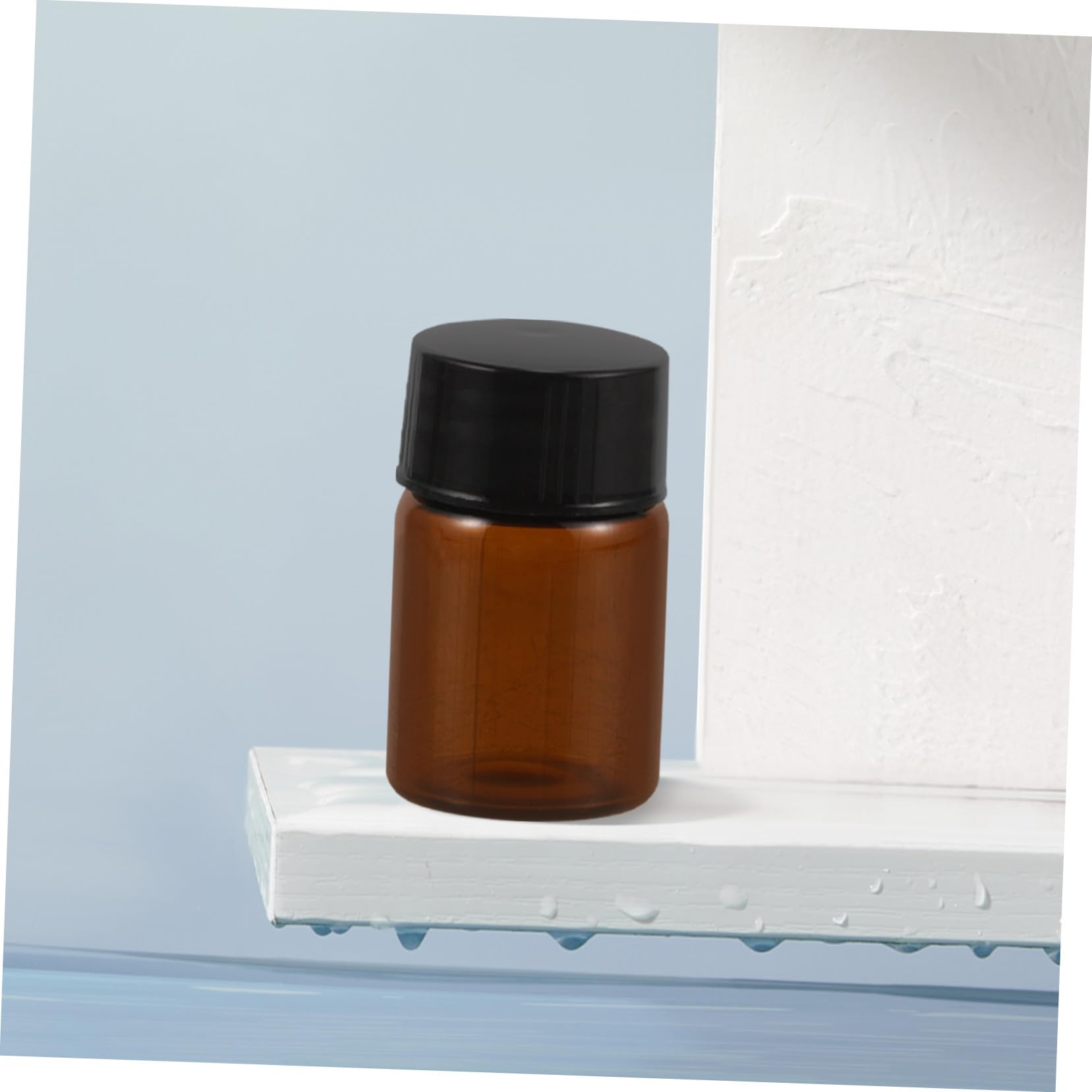 Cabilock 100 Piezas Botellas de Viaje para Maquillaje Unidades Frascos Rellenable de Vidrio con Tapa Negra Dispensadores Cosméticos Portátiles para Loción y Aceites Esenciales