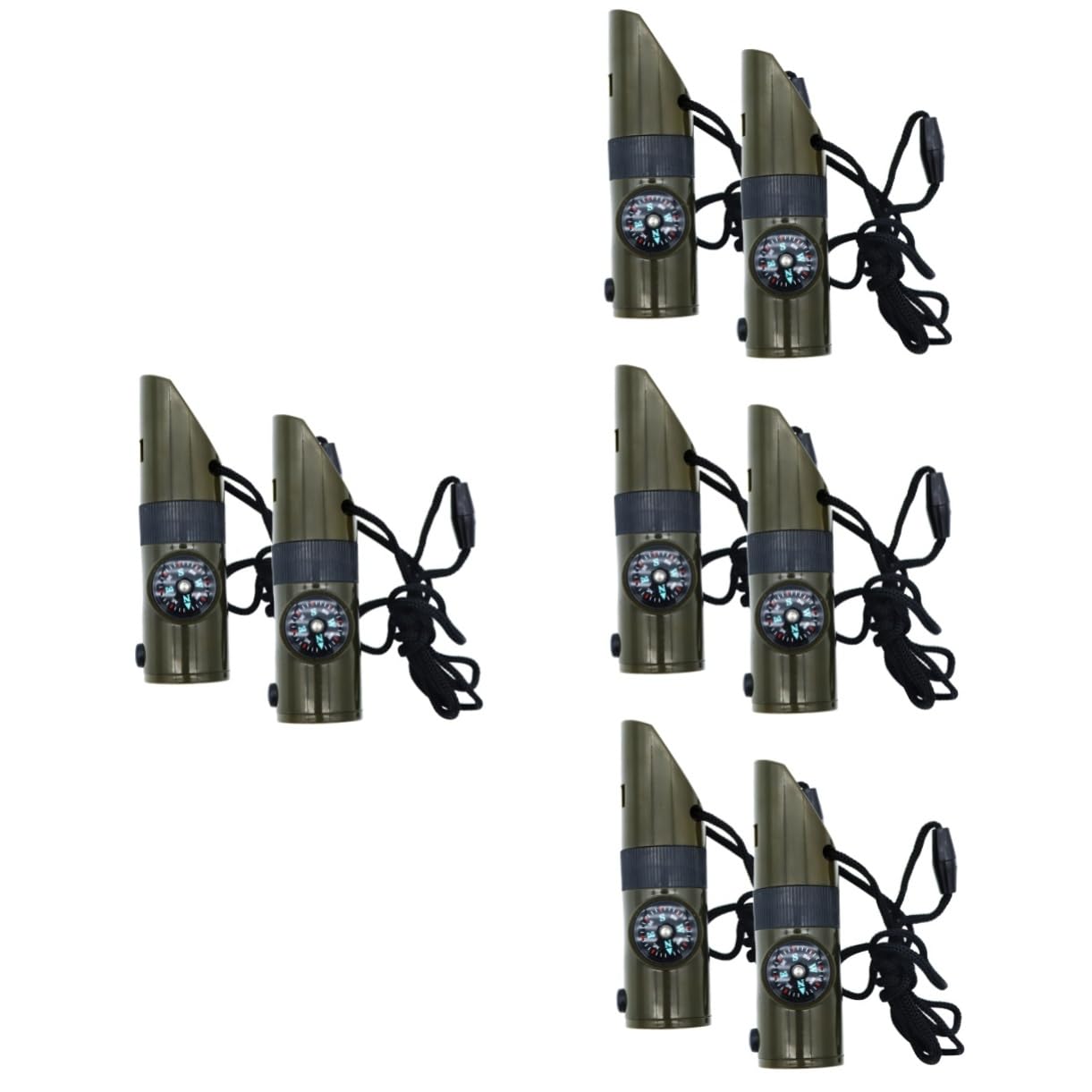 Yardwe Kompasspfeife Led Ligts Led-Light Vergrößerungsspiegel Campingpfeife Led-Pfeife Radio Kaffee-Thermometer Multifunktionale Notfallpfeife Pfeife Mit Trageband Abs