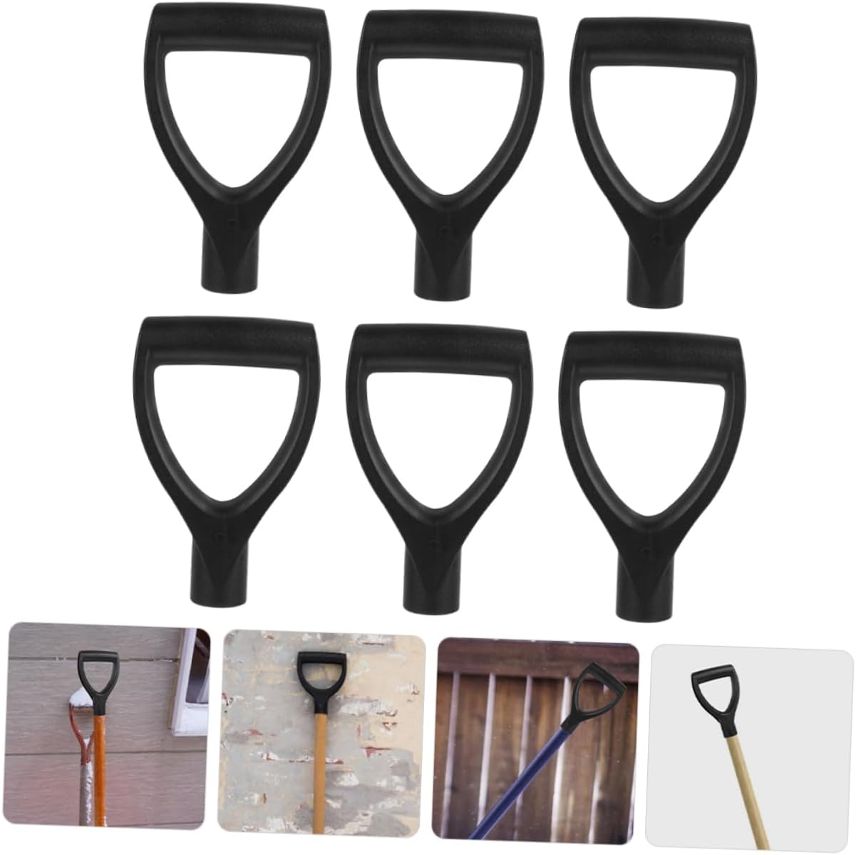 Angoily 6Pcs D Shaped Plastic Shovel Handles Replacement for Digging Durable Handle Replacements for Gardening and Outdoor Use