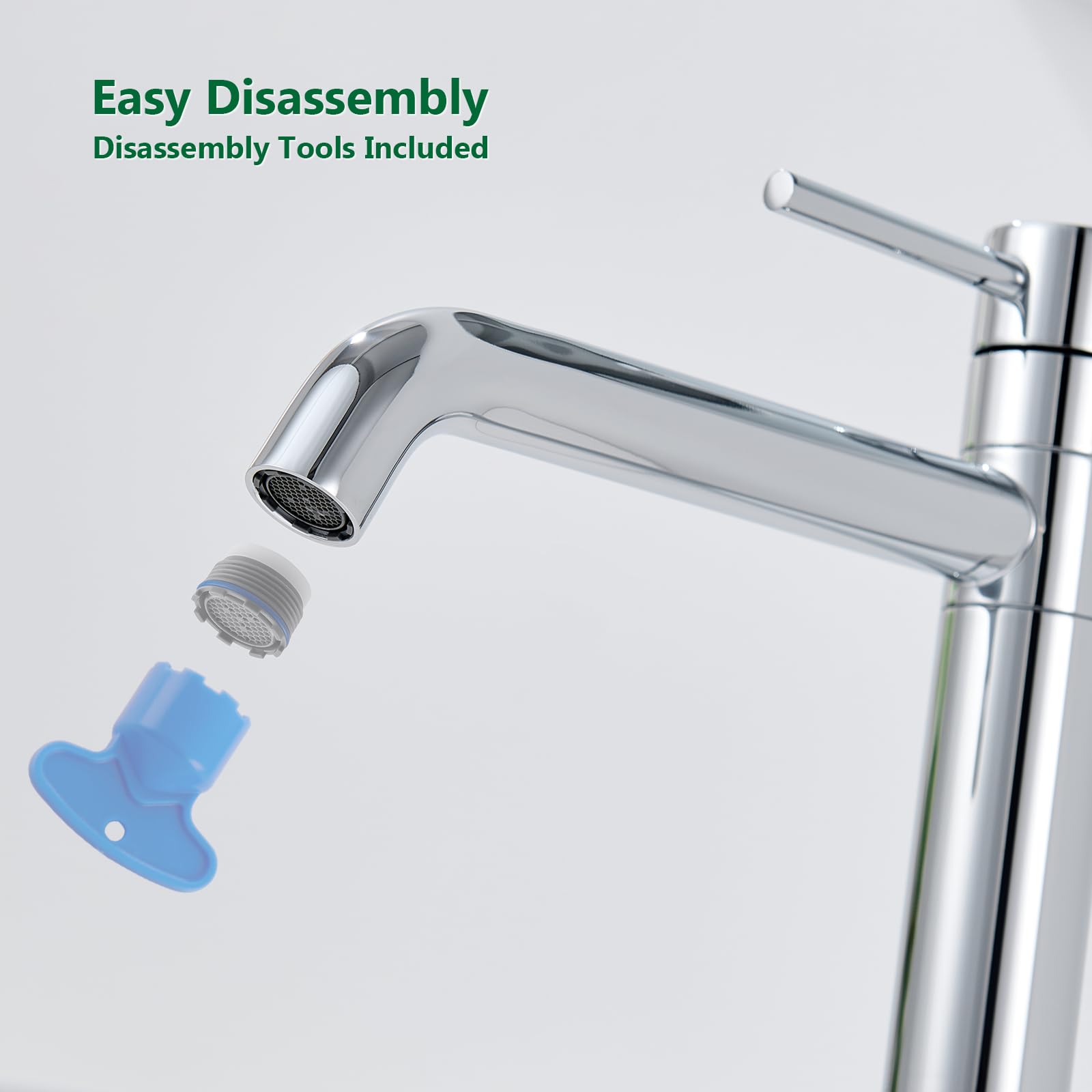Rubinetto per Lavabo Alto, Rubinetto Bagno con Bocca Girevole a 360°, Miscelatore Monocomando per Lavabo da Appoggio, Rubinetto Bagno Alto, Cromo