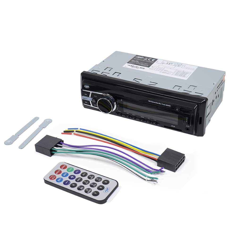 Radio MP3 Player Auto PNI Clementine Bus LKW 8524BT 4x45w, RDS, 12V / 24V 1 DIN cu SD, USB, AUX, RCA SI Bluetooth 24 Volt