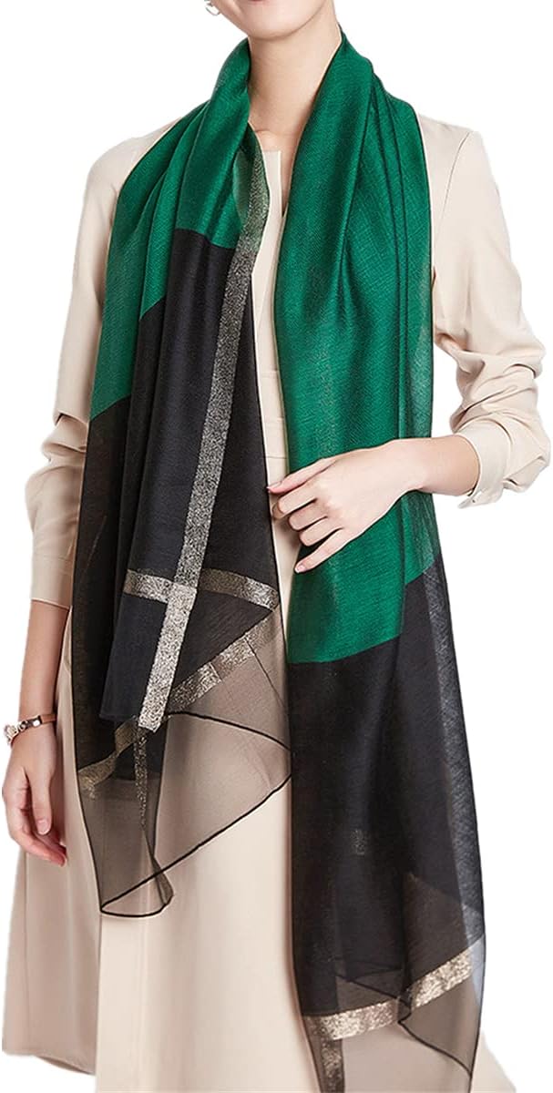 WINCESS.YU Women Scarf Lightweight Shawl and Wraps for Lady Fashion Satin Scarf Long Neck Scarves for All Season