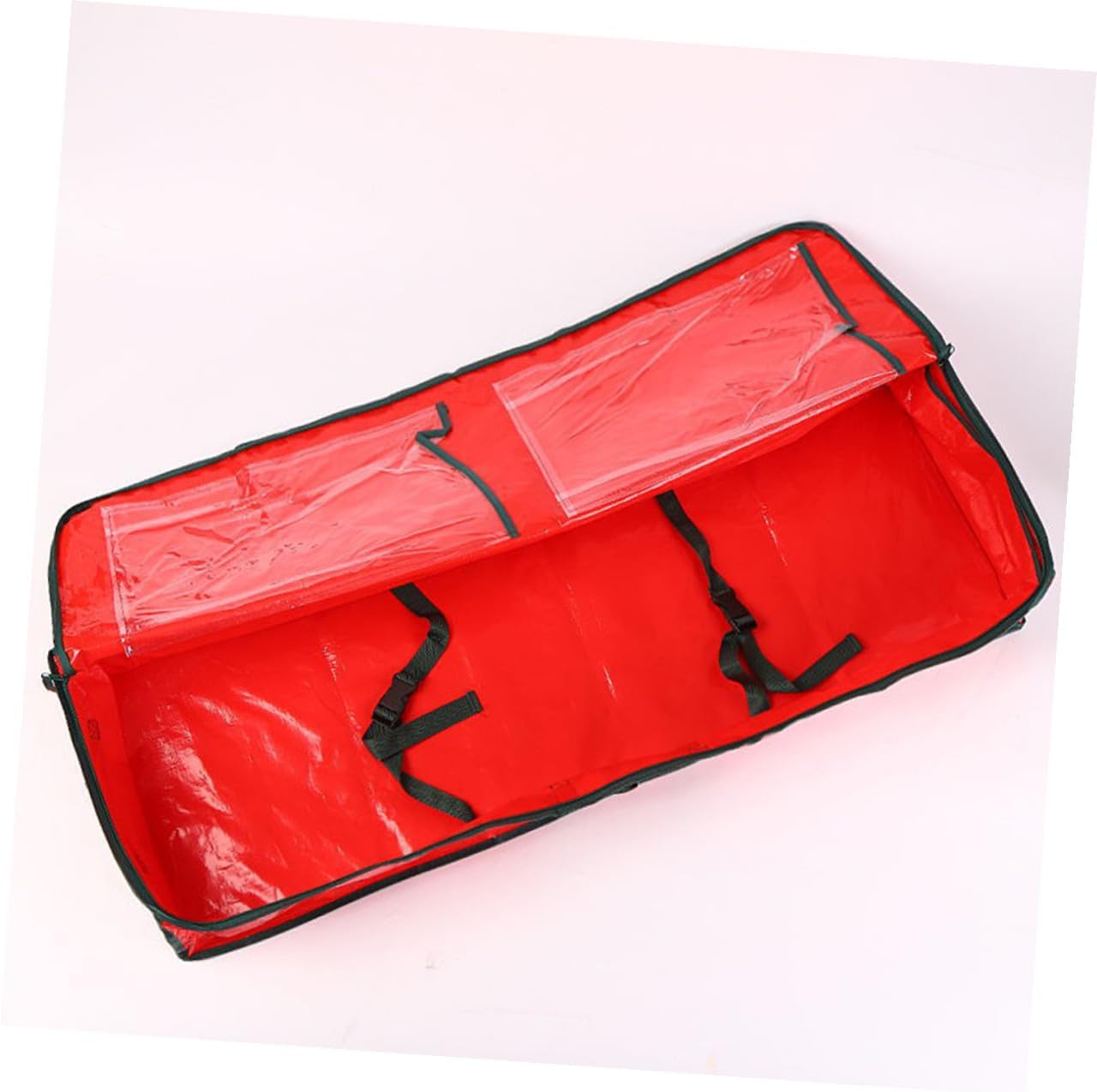 Christmas Tree Storage Bag Large Zippered Tree Carrier Bag Waterproof Red 120x36x13cm Holiday Decoration Organizer