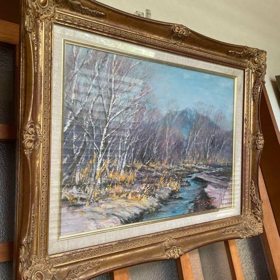 風景画　油絵　サトウ作？ 風景画油絵サトウ作？
