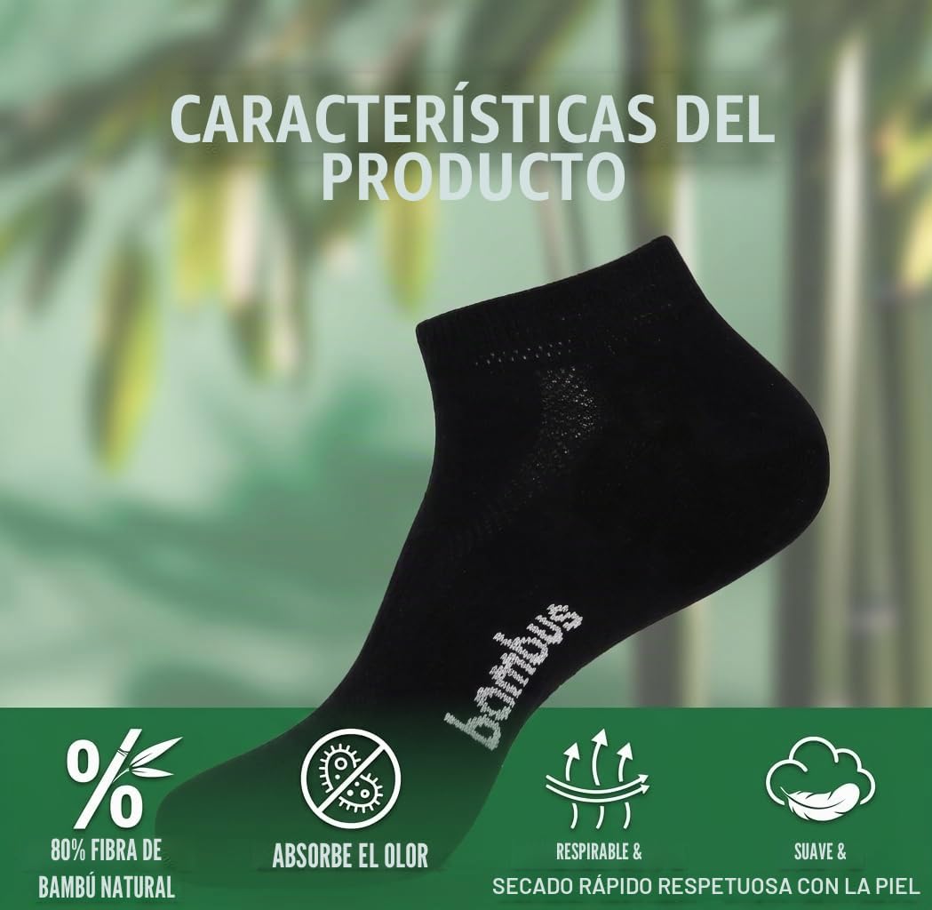 Jeasona 8 Pares Calcetines Bambu Hombre 39-42 Calcetines Tobilleros Hombre Negro para Diabeticos Antisudor Transpirables Finos sin Goma Meias Homem Verano