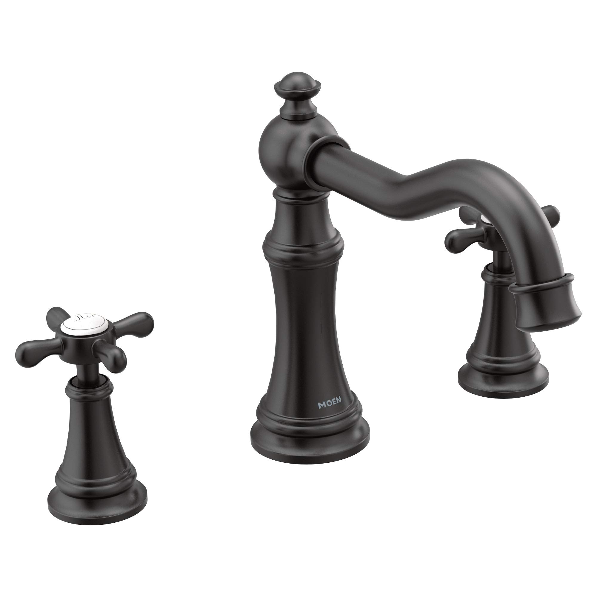 Moen Weymouth Two-Handle Bathroom Faucet Trim Kit – Matte Black, Victorian Details, Requires 9000 Valve