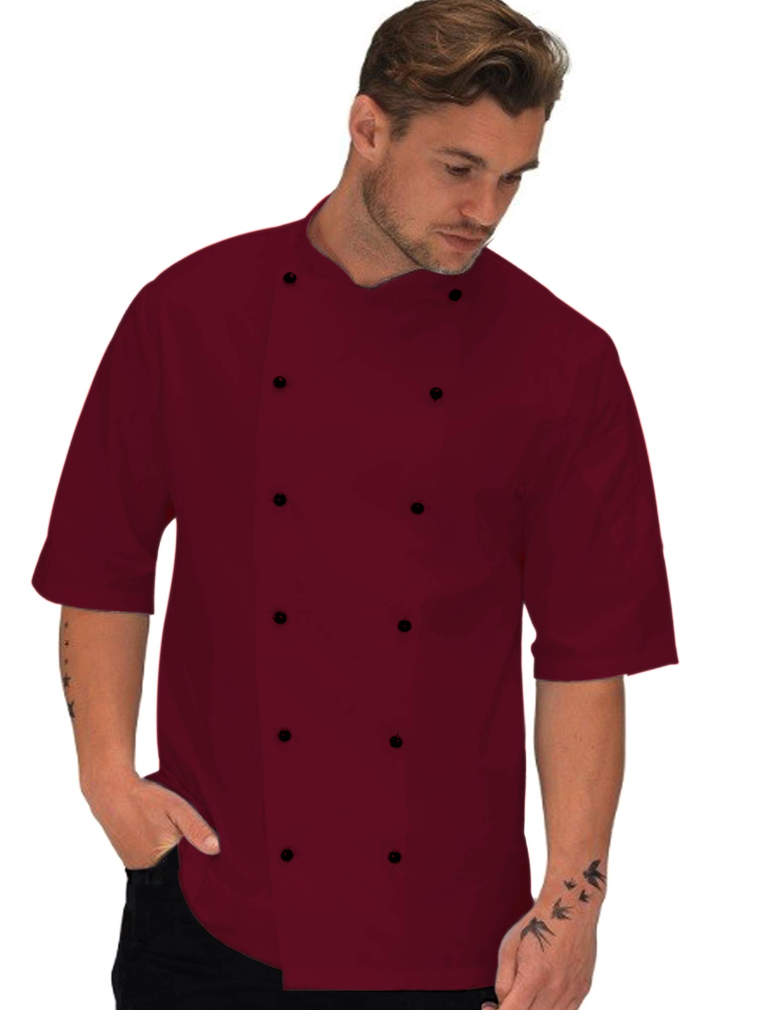 Unisex Chef Coat Pearl Button Colored Men's Chef Coat (XS-6XL)