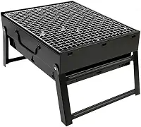 Mini Churrasqueira Pequena A Carvão Portátil Dobrável Desmontável Em Aço Inox Para Espetinho Apartamento 44x29cm