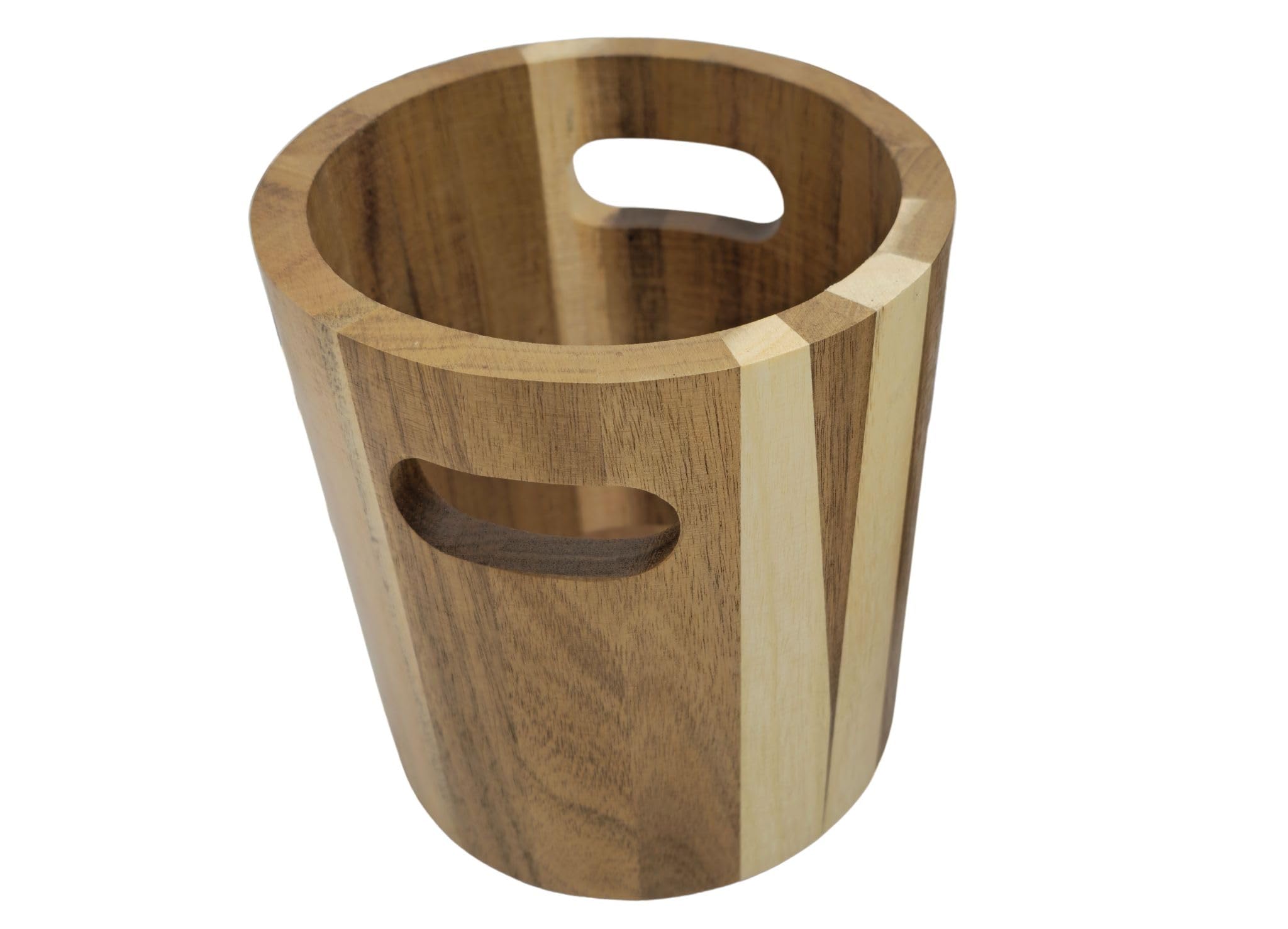 AYAMAX Natural Acacia Wood Utensil Holder, Small 11×14.5cm