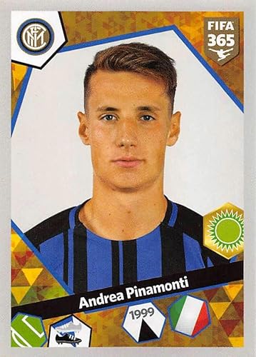 2017-18 Panini FIFA 365 Stickers Europe Soccer #E40 Andrea Pinamonti Inter Milan Official Smaller Than Trading Card Sized Album Sticker in Raw (NM
