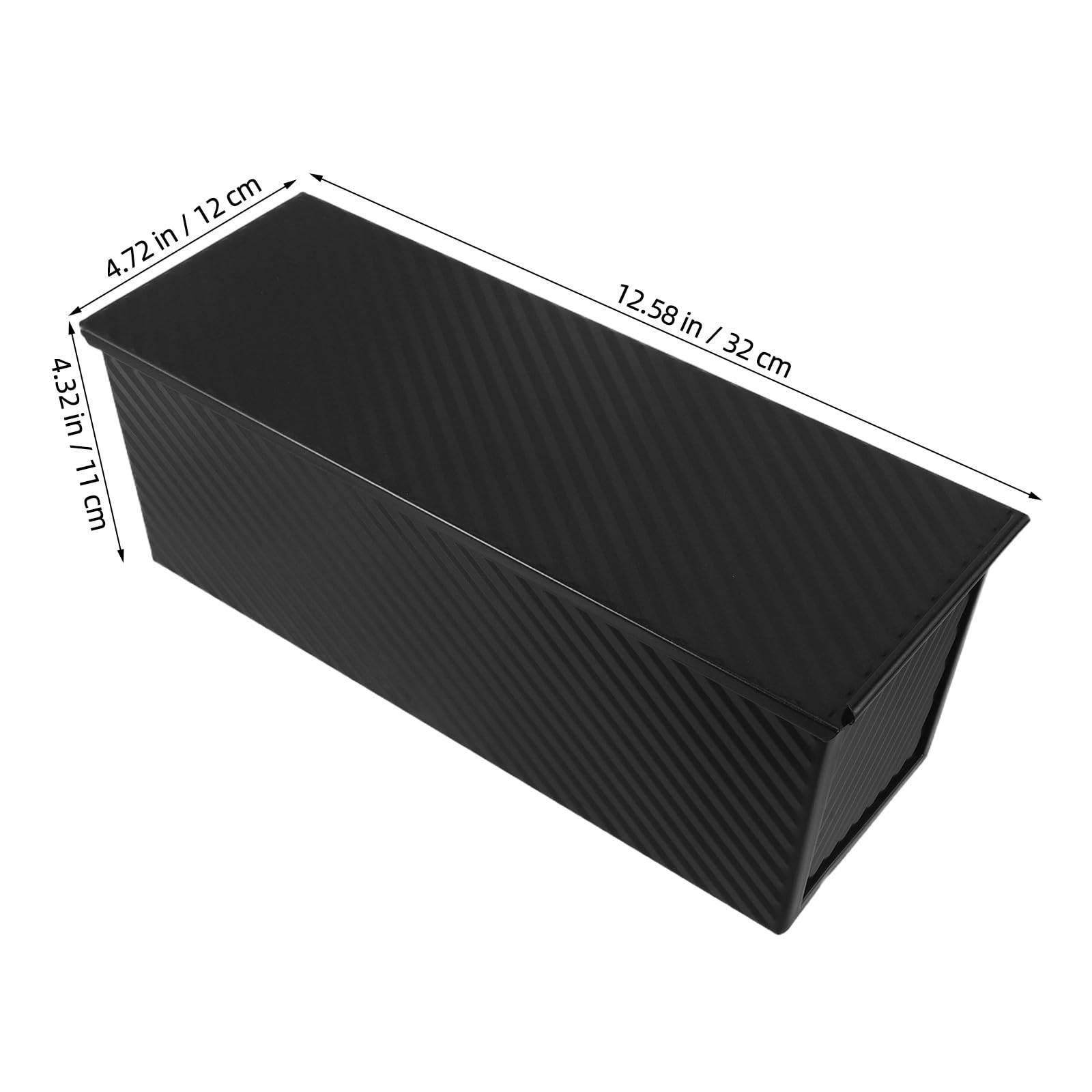 Moule à Toast Rectangulaire avec Couvercle, Acier au Carbone, Noir