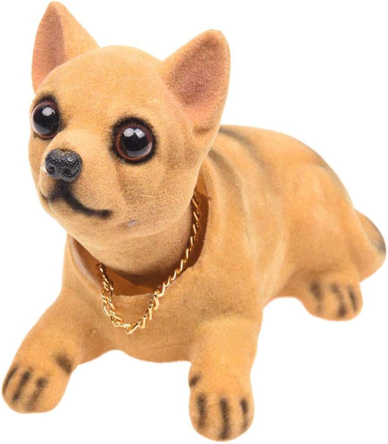 Rayberro Shaking Head Chihuahua Figurine Car Dashboard Decoration, Nodding Chihuahua Statue Car Vehicle Decor Creative Dog Sculpture Tabletop Ornaments Collectible Crafts Home Office Decor